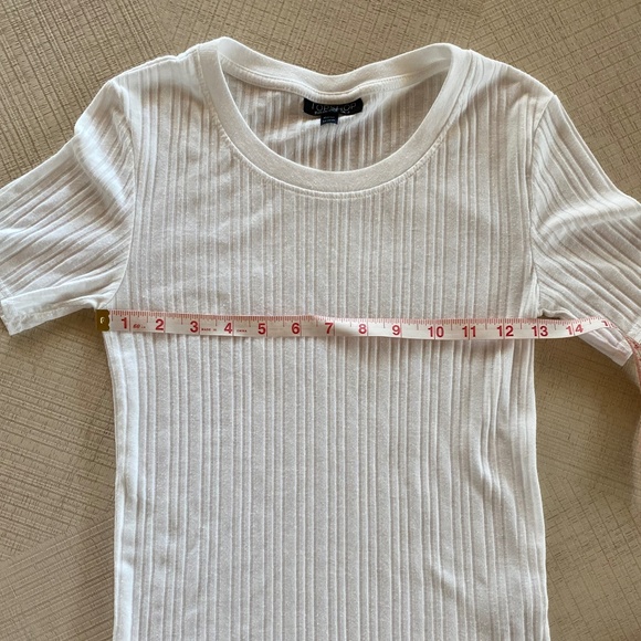 Topshop Alexa tee short sleeve ribbed white size 2 - Picture 4 of 11